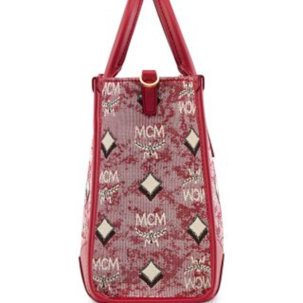 MCM Vintage Jacquard Small Tote & Jacquard Mini Trifold Wallet - Picture 11 of 16